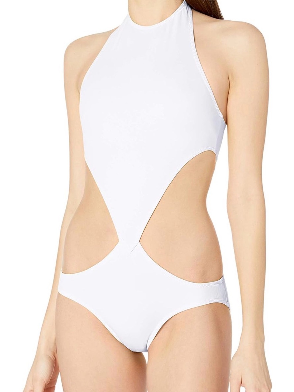 Norma Kamali - Chuck High Neck Cutout One-Piece Swimsuit White